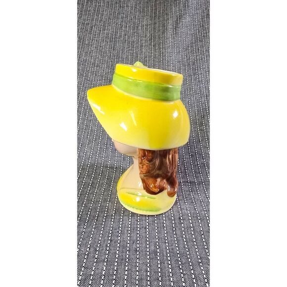 Vintage INARCO Lady Head Vase Young girl Yellow Auburn Hair 1950's - Picture 3 of 11